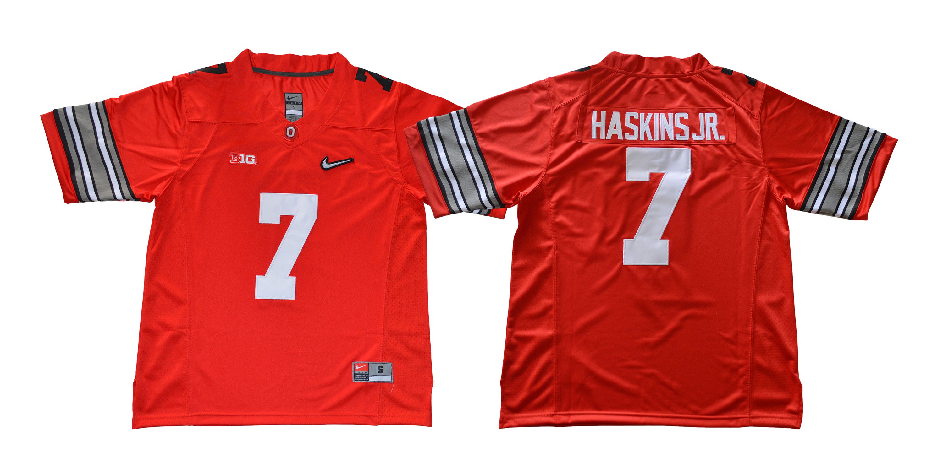 Men Ohio State Buckeyes #7 Haskins jr Diamond Red Nike NCAA Jerseys